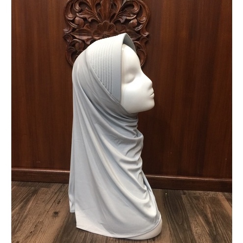 Hijab Sport Linear. Bergo Pendek, Bergo Sekolah-silver
