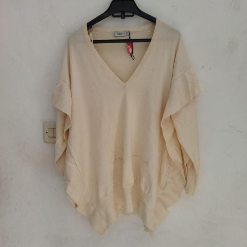 ZARA KNIT SWEATER WITH RUFFLE / BATWING ORIGINAL 100%