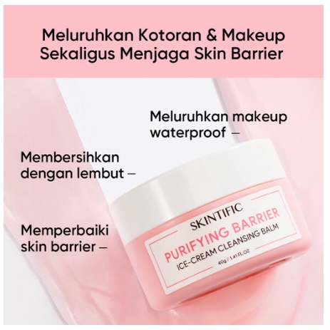 [FLASH SALE] - SKINTIFIC Purifying Barrier Ice Cream Cleansing Balm 40g Make Up Remover Pembersih Muka Cosmetics