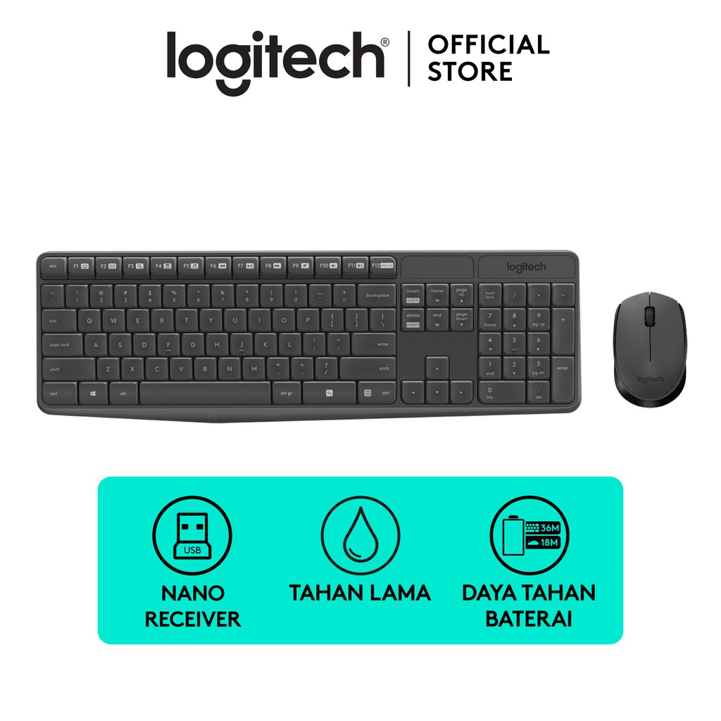 Jual Logitech MK235 Wireless Keyboard Mouse Shopee Indonesia