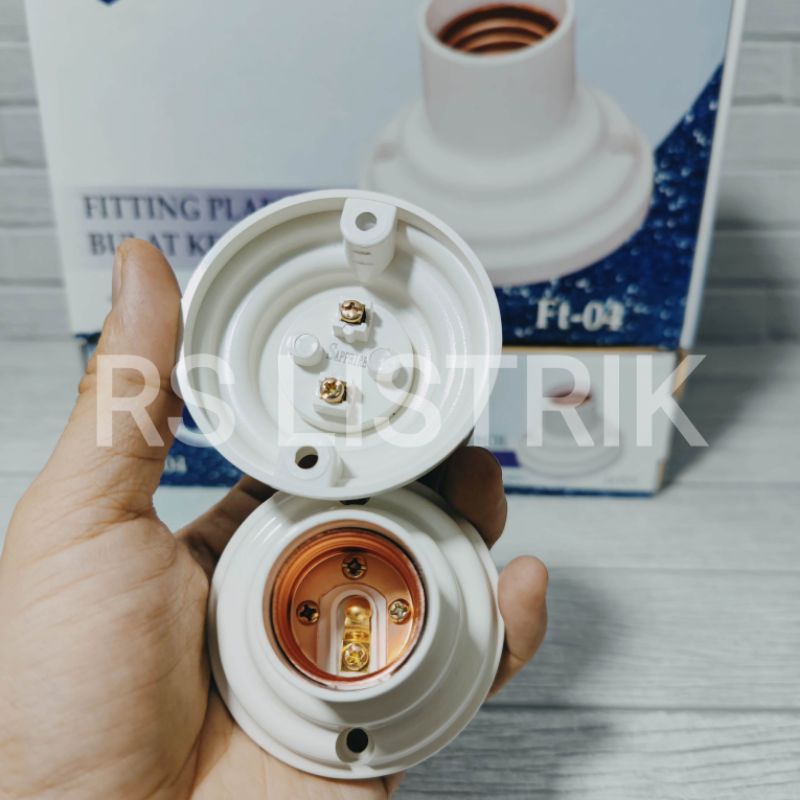 SAPPHIRE Fitting PLAFON BULAT PUTIH KECIL BAGUS KUNINGAN Fiting Lampu BERKUALITAS