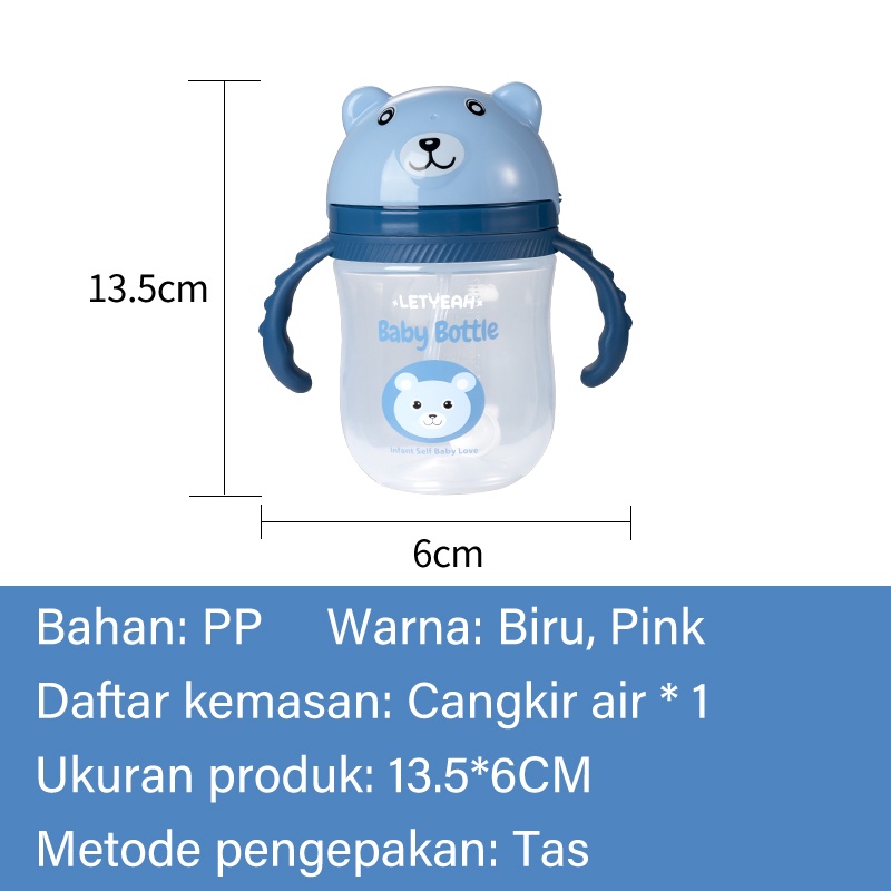 Letyeah &amp; Kaizenliving Botol Minum Bayi Dan Anak BPA Free/ Baby Training Bottle 270ml/Gravity Sedotan Cup