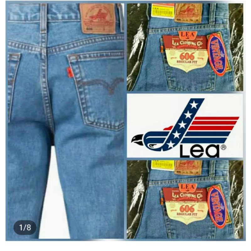 Celana jeans standar Lea/ jeans reguler pria-basic celana panjang