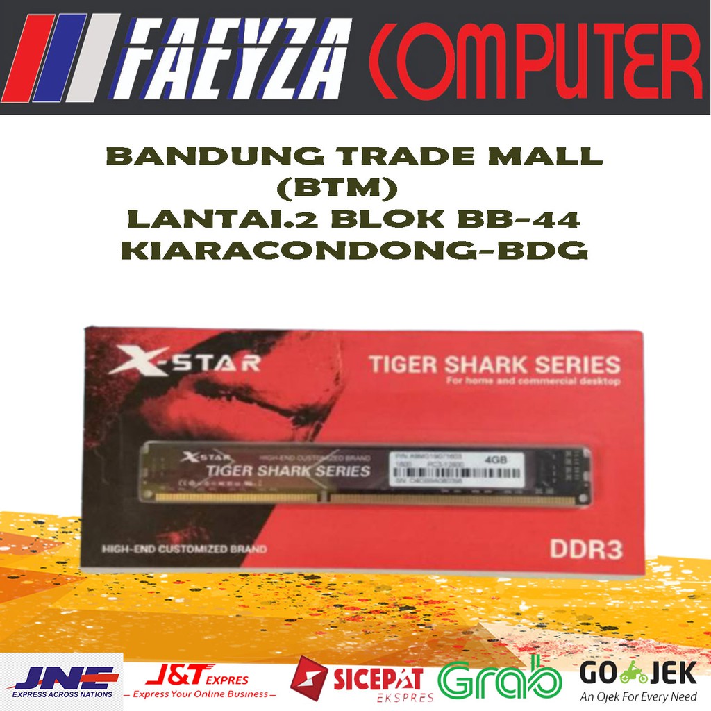 MEMORI RAM DDR 3 4GB XSTAR TIGER SHARK