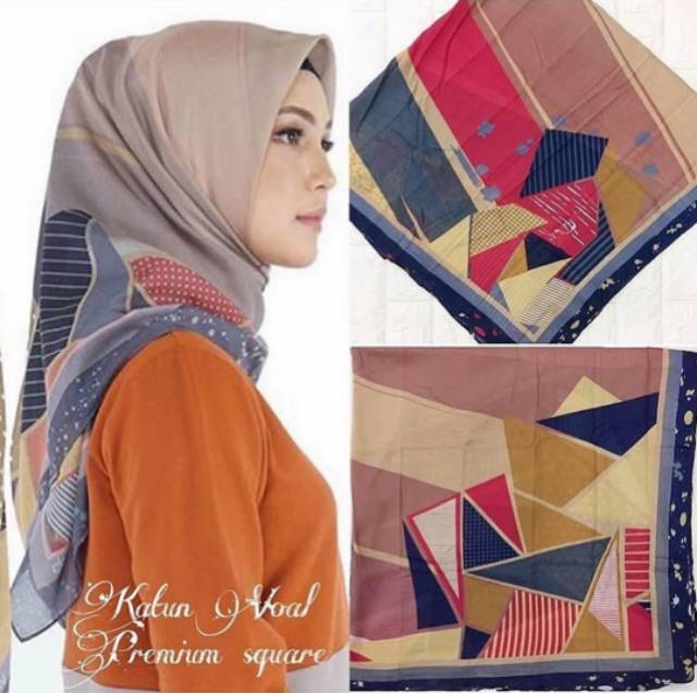 GS. Hijab Segi Empat Motif Voal