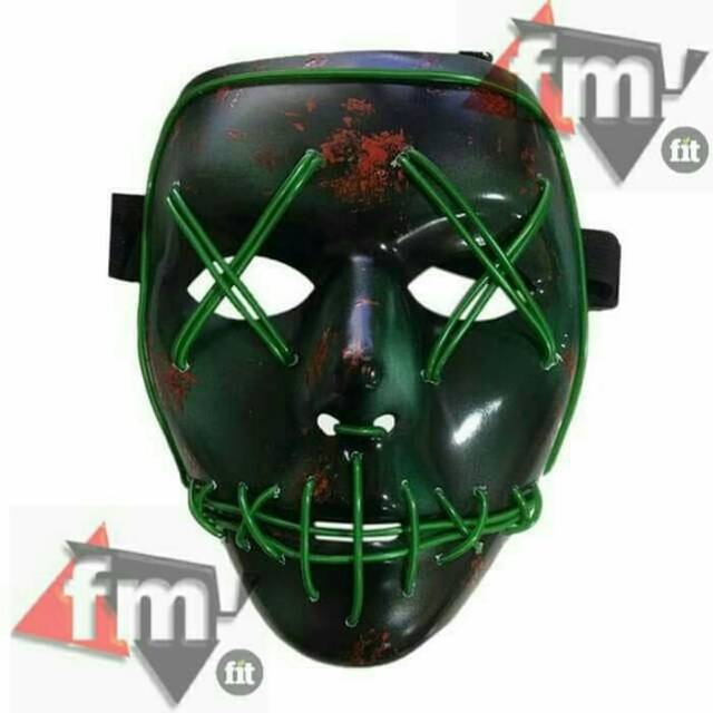 Led glow mask topeng led purge 3 mode nyala