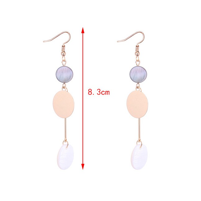 LRC Anting Gantung Elegant Gold Color white Round Shape Decorated