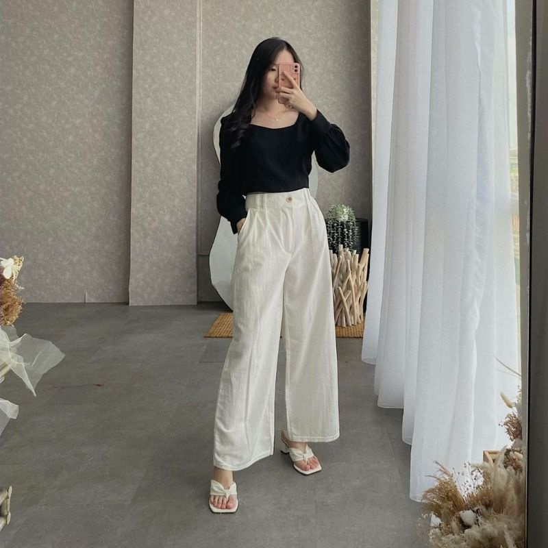 KULOT LINEN/CELANA KULOT LINEN HIGHWAIST/CELANA LINEN CELANA PANJANG WANITA