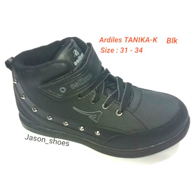 Sepatu sekolah Ardiles tanika hitam polos