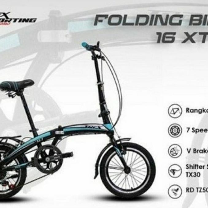Sepeda Lipat 16 Inch Trex Xt-7 Folding Bike Xt7 16" Xt 7 Kunestlestore