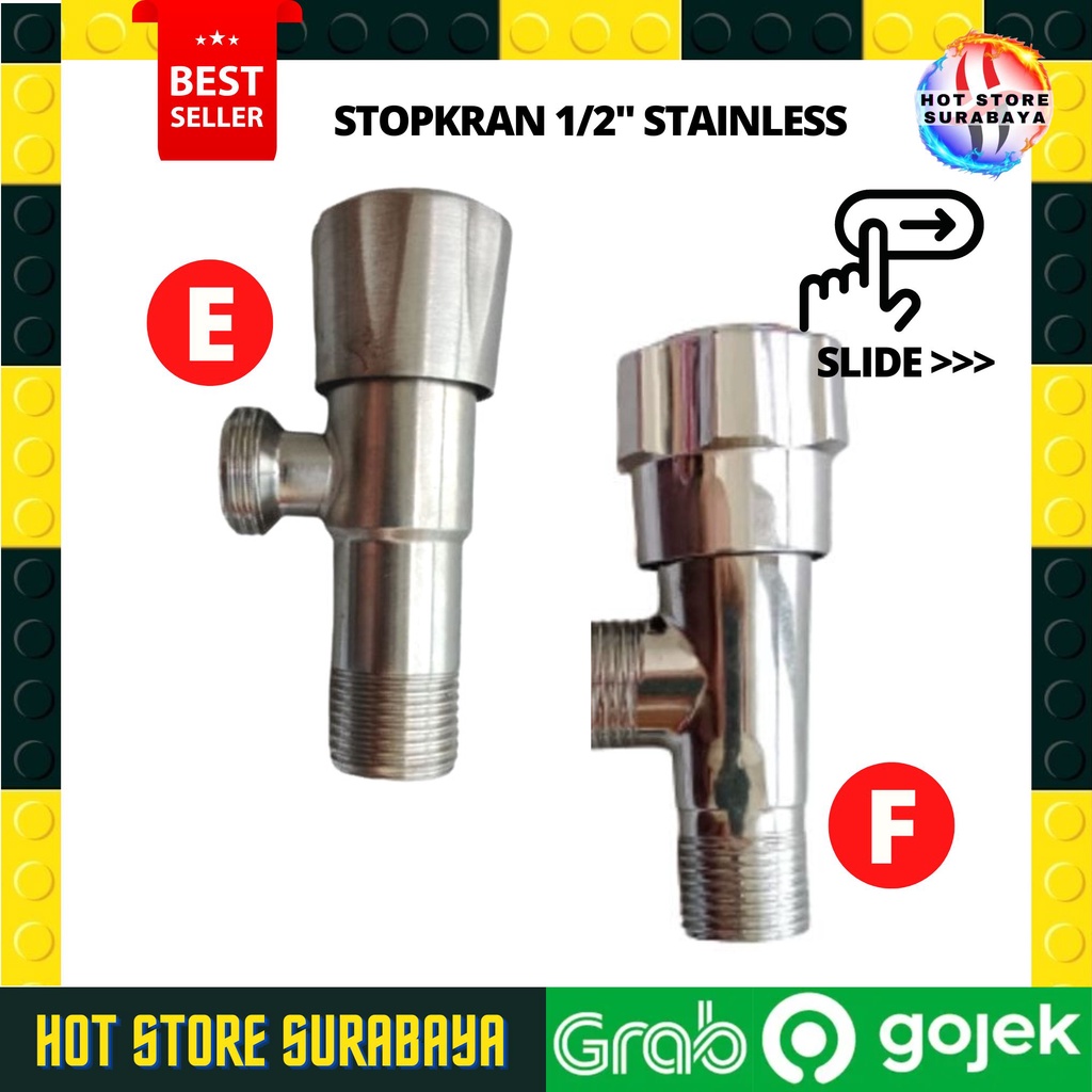 Stop Kran Keran Air Stainless Toilet Dobel Cabang Shower 1/2 Inch SAMBUNG FLEKSIBEL SHOWER TOILET