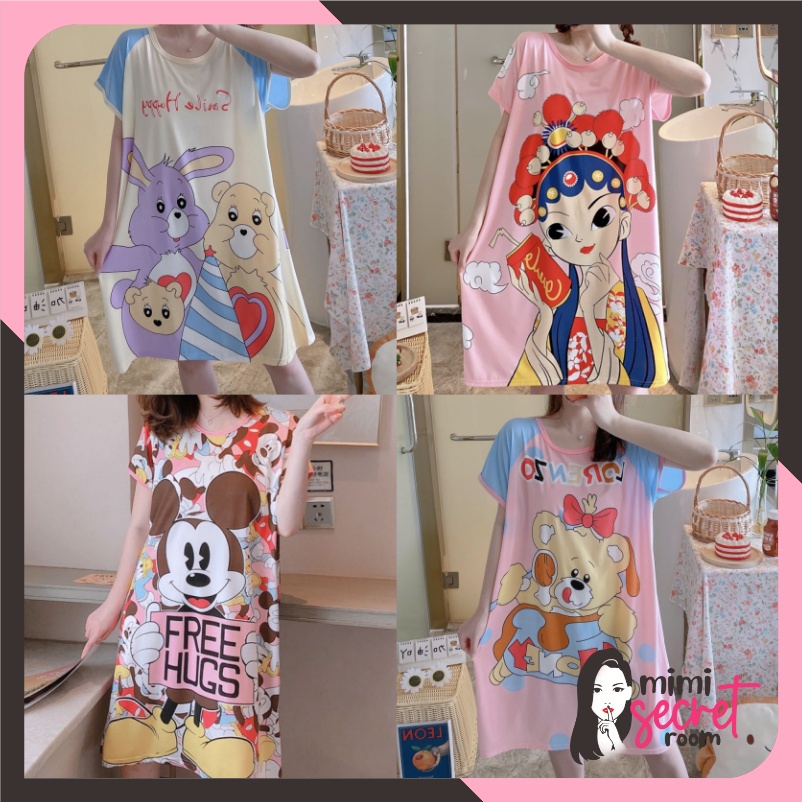 ❤ MIMI ❤ Baju Tidur Daster Import Motif Kartun Wanita Cute Cantik Terlaris