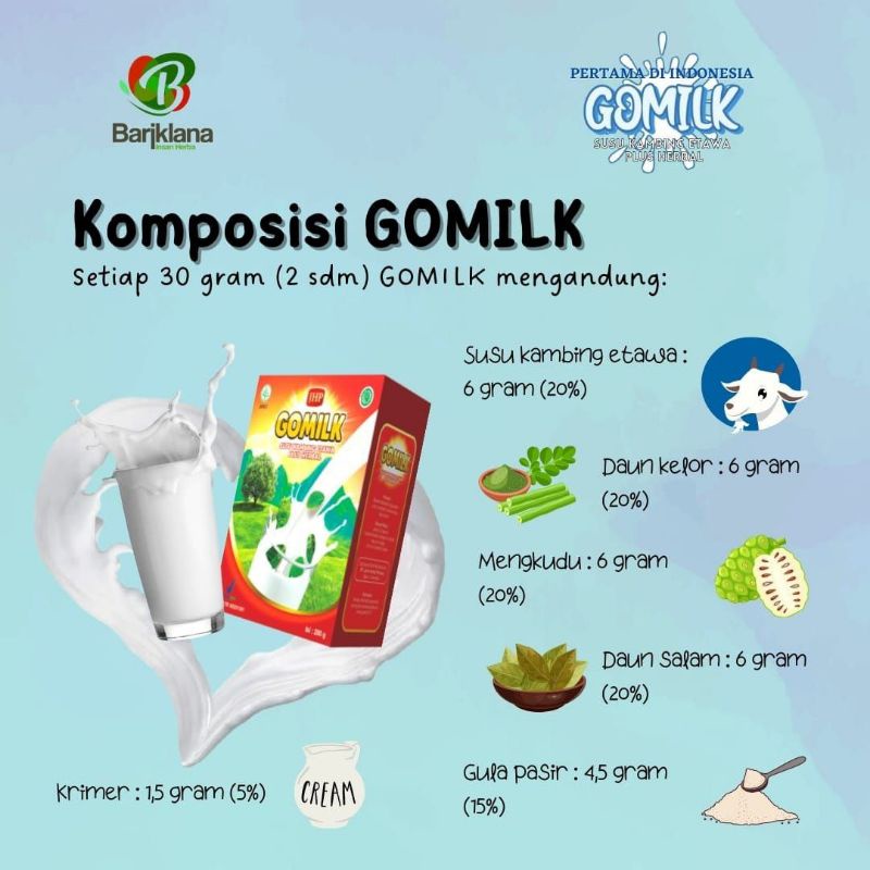 GRATIS BONUS / GOMILK SUSU KAMBING ETAWA PLUS HERBAL DAUN KELOR / SUSU ETAWA / SUSU KAMBING / SUSU