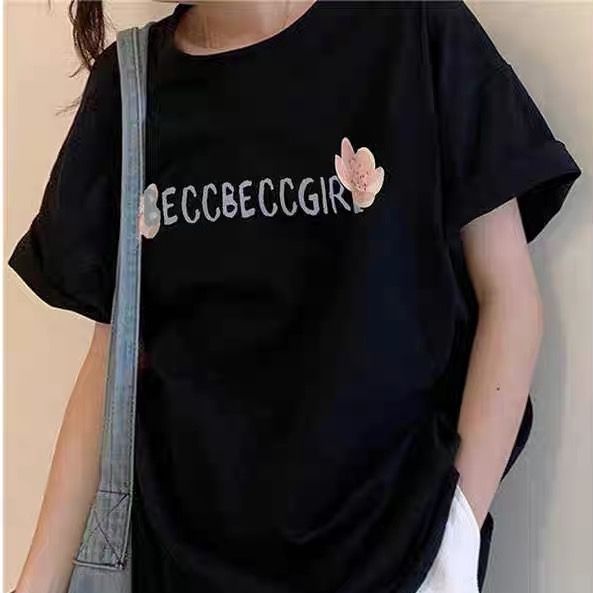 THISTLE - Oversize Tee Tshirt Wanita Model Longgar Motif Blossom Depan Belakang