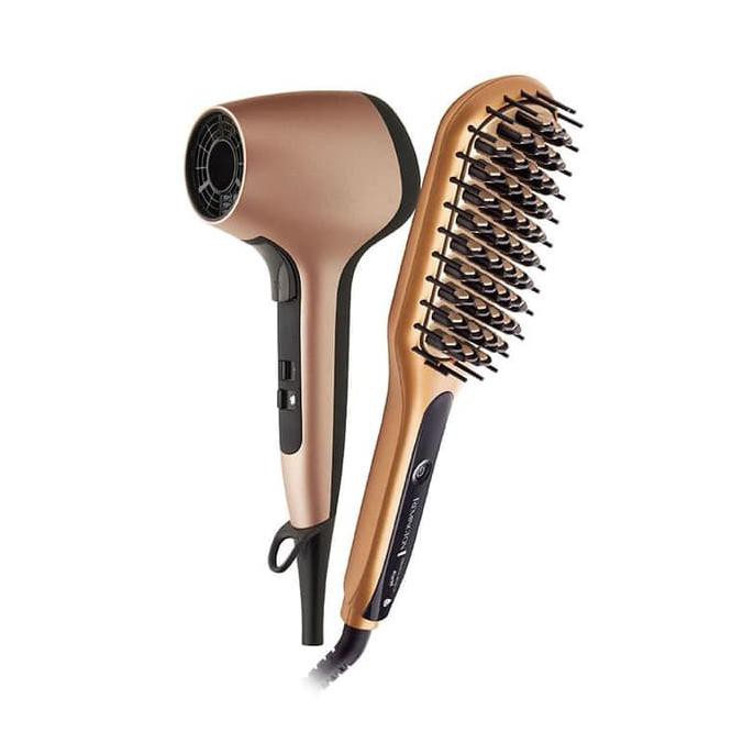 BEST SELLER PAKET AIR3D HAIR DRYER D7777AP + STRAIGHTENING BRUSH CB7400-AP PR211