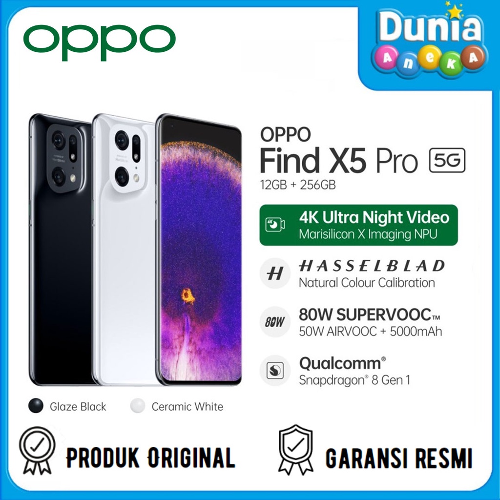 OPPO FIND X5 PRO 5G SMARTPHONE 12GB/256GB - GARANSI RESMI OPPO INDONESIA