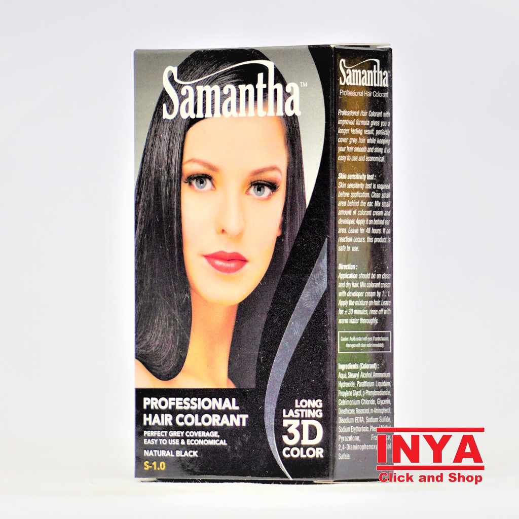 Pewarna Rambut SAMANTHA PROFESSIONAL HAIR COLORANT NATURAL BLACK 50gr - Semir Rambut