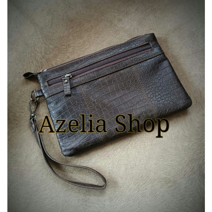 tas tangan-hand bags kulit sapi asli pria-wanita-motif croco original