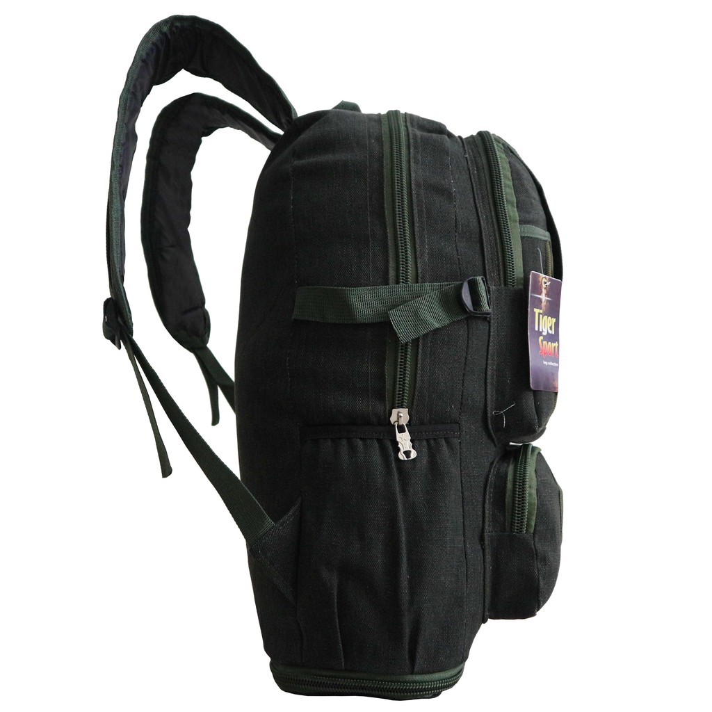 Tas Ransel Backpack Distro Kanvas Susun Warna Hijau Pria wanita Outdoor Hiking Ransel Bahan Tebal Harga Ekonomis