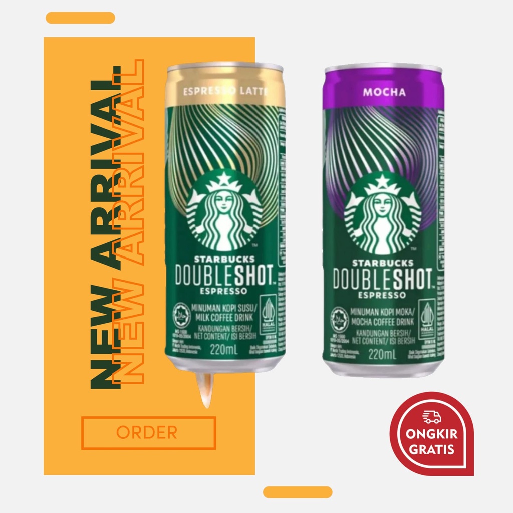 

BARU! STARBUCKS Double Shot Mocha/Espresso Latte Can 220 ml Kaleng