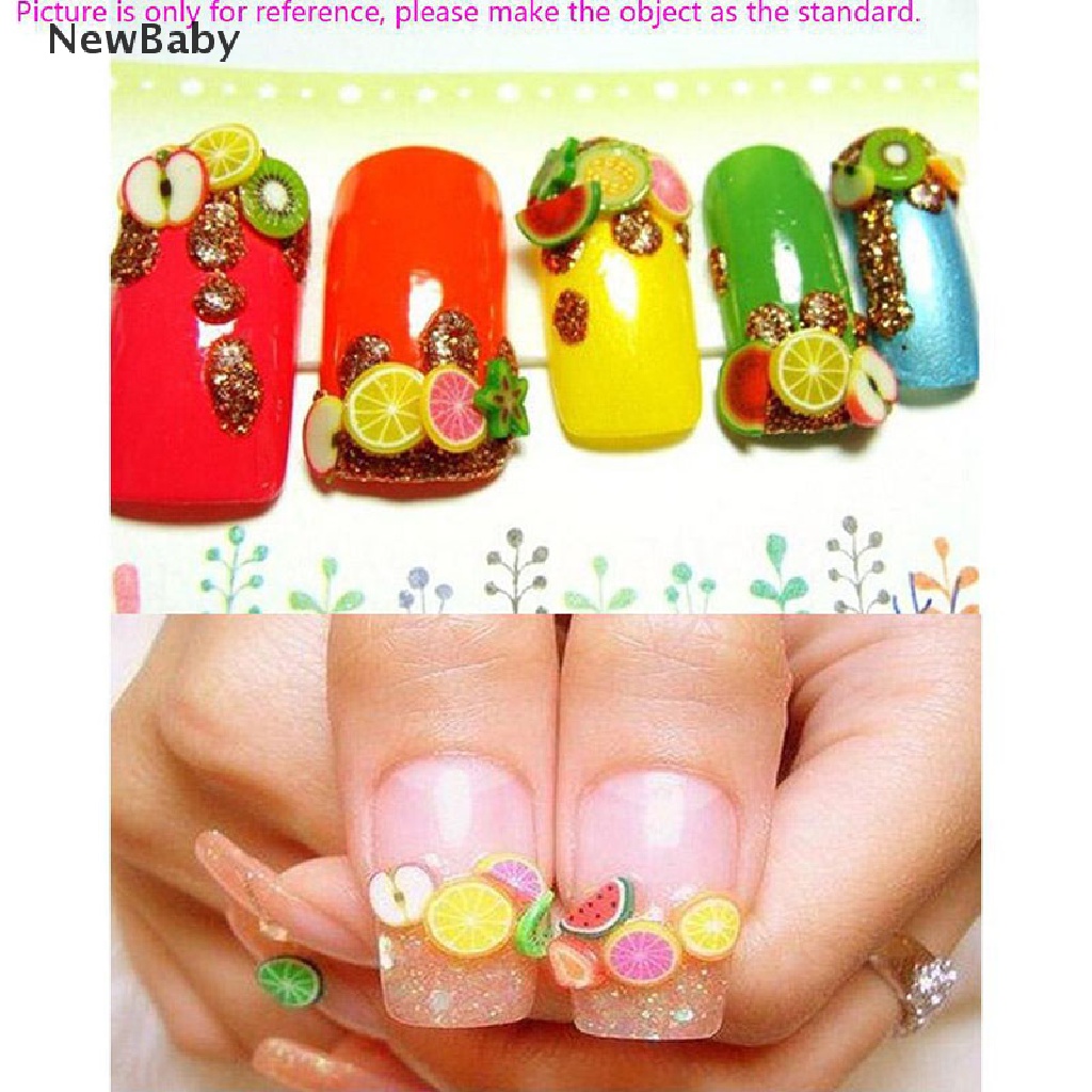 Newbaby 1000pcs Stiker Clay Bentuk Buahhewan 3D Untuk Dekorasi Nail Art DIY