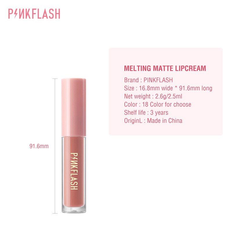 PINKFLASH 3pcs Matte Lipstick Soft Long Lasting Moisturizing Hydrating High Pigmentation R Series