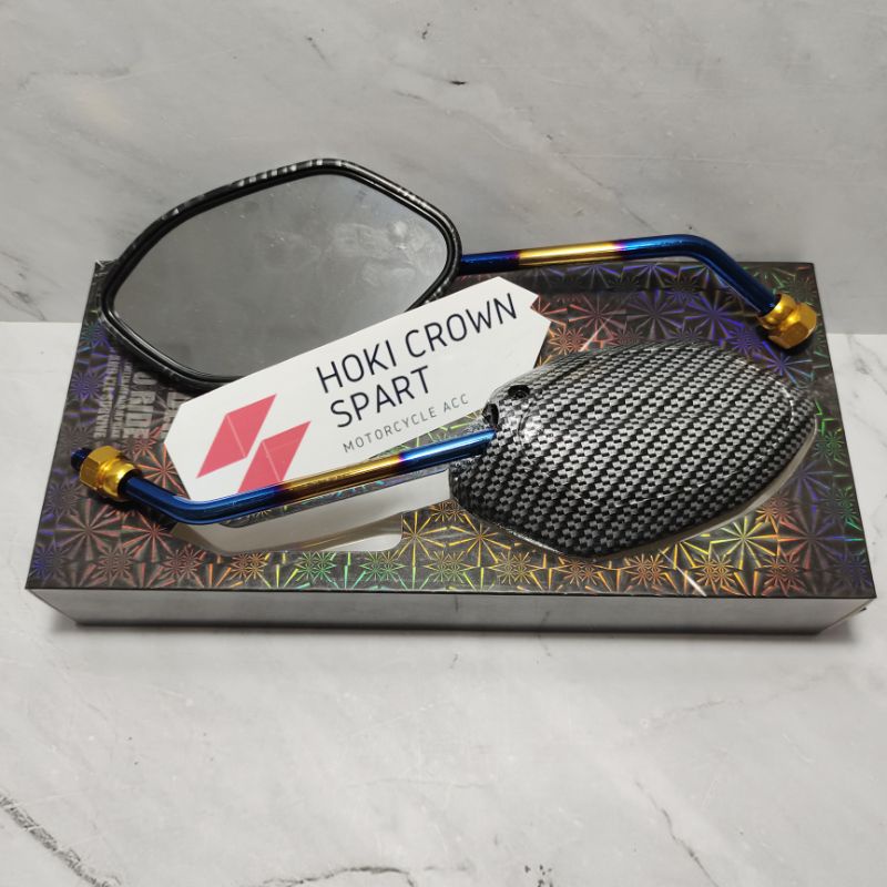 spion carbon motif BLUE X PANJANG/BLUE X PENDEK/TWOTONE PANJANG/TWOTONE PENDEK- BEAT VARIO SCOOPY-2