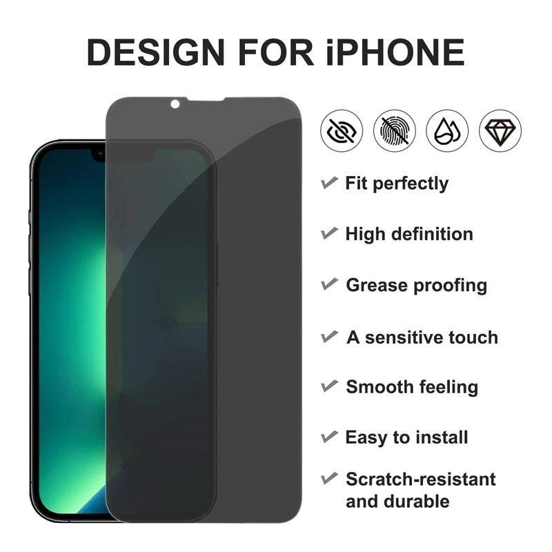 Pelindung Layar Tempered Glass Anti Spy Untuk IPhone X XS Max XR SE 2022 2020 7 8 6 6s Plus 13 12 11 Mini Pro Max