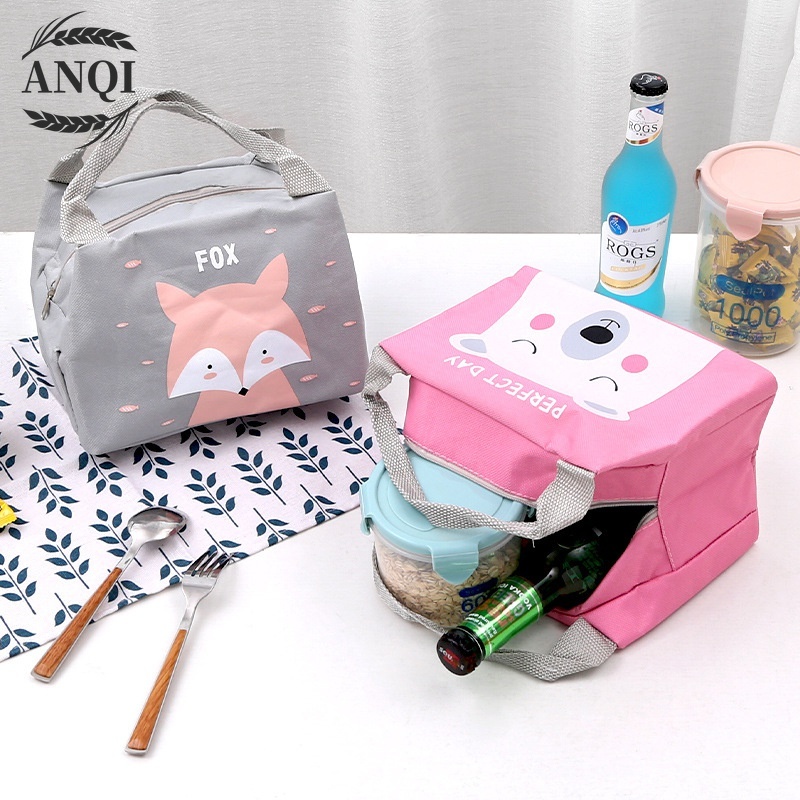 ANQI 1888 Tas Bekal Karakter Lunch Cooler Bag Salur Makanan Aluminium Kotak Makan Import / VS-6