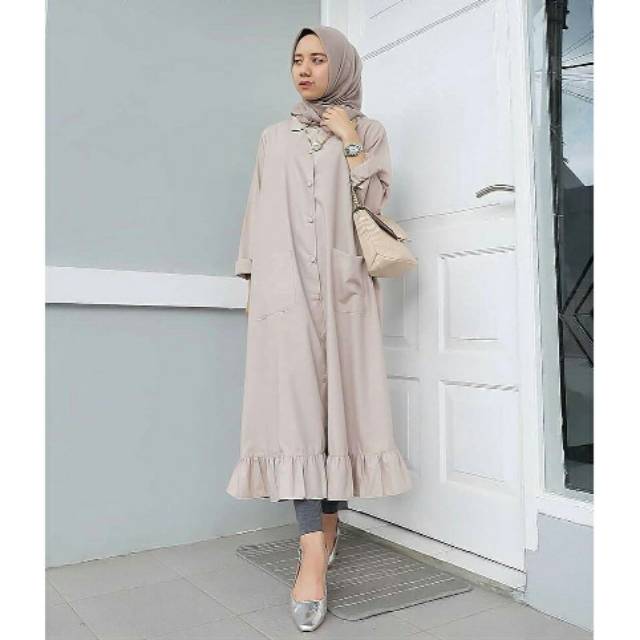 TUNIK LUNA MOCCA NON PASHMINA ATASAN HIJAB FASHION TRENDY