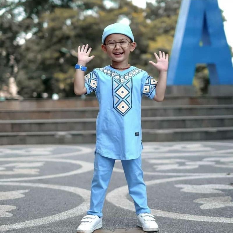 BAJU KOKO SETELAN SET KURTA + MIKY HAT JOVANKA.ID