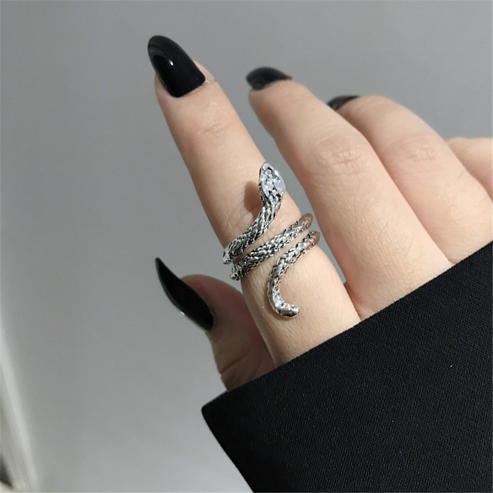 Fashion Women Punk Personality Ring Animal Snake Shape Ring Jewelry