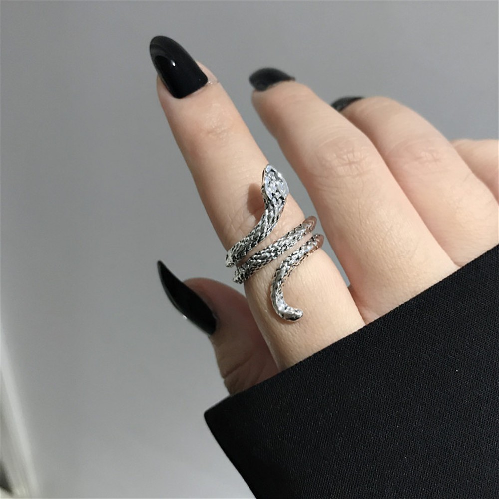 Fashion Women Punk Personality Ring Animal Snake Shape Ring Jewelry