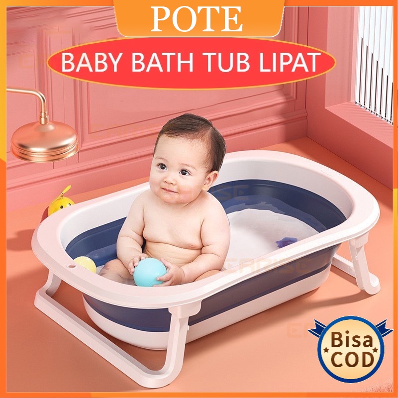 POTE - Bak Mandi Bayi Lipat Foldable Silicone Bathtub Folding Baby Portable Bathtub Bayi Produk Anak-Anak Yang Baru Lahir