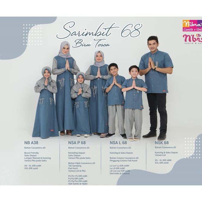 Nibras Baju Muslim Sarimbit Koko Anak Nibras 68 - Biru Tosca, 0