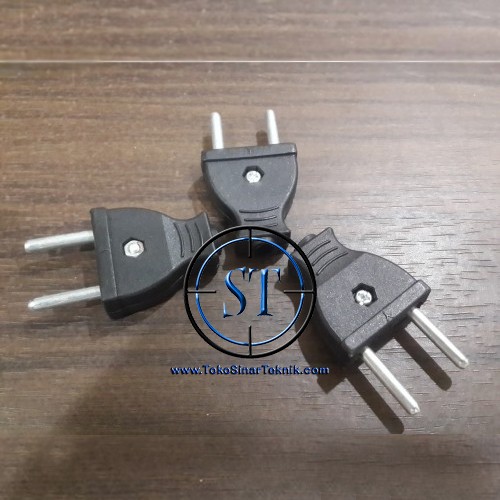 Steker Mini Stecker  Colokan LIstrik Kecil Gepeng Hitam Yaki/Yadi AC 220v BAhan Tebal Kuat