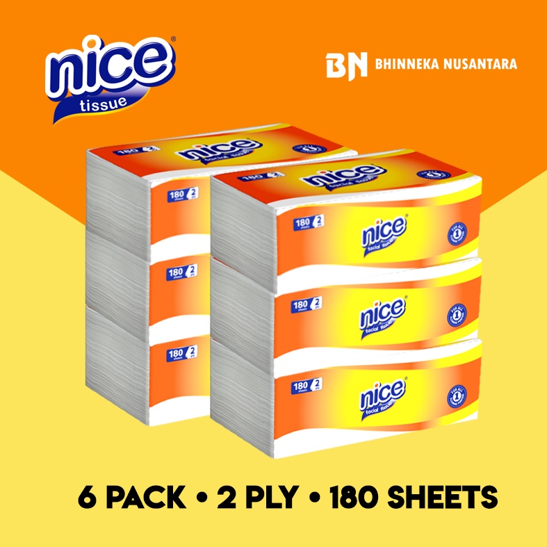 nice facial tissue 180 sheets  6 pack 