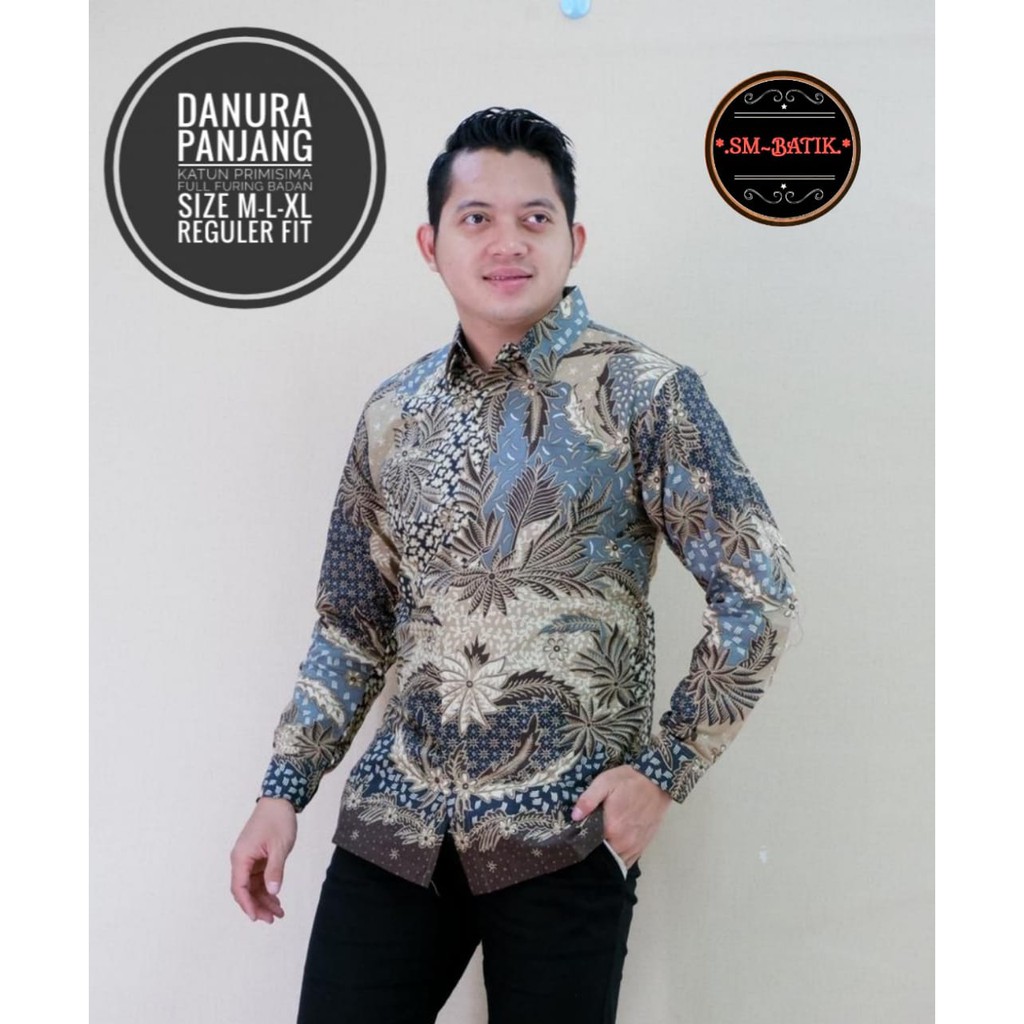 DANURA PANJANG Kemeja Batik Pria Lengan Panjang Katun Halus FULL FURING SM Batik