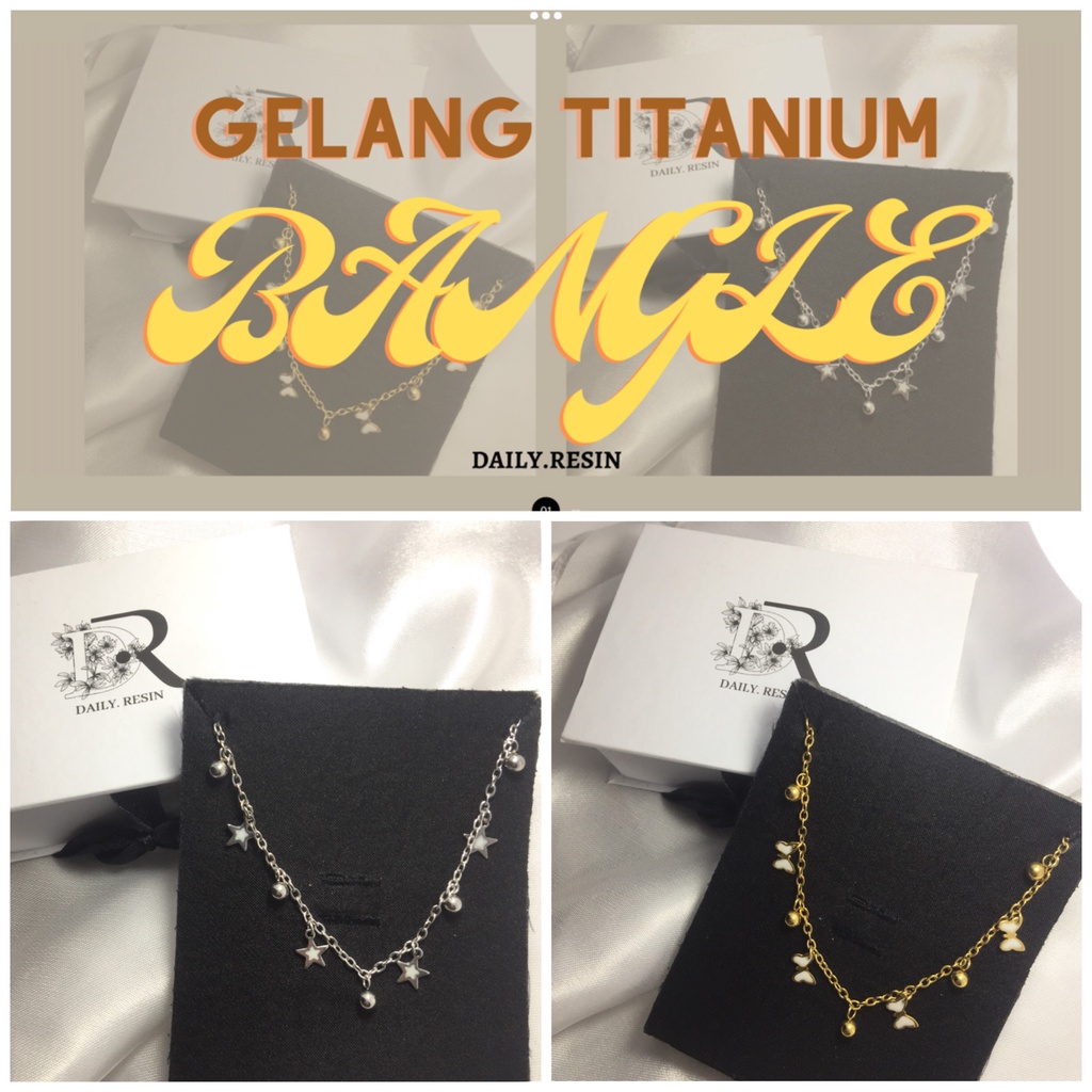 Gelang titanium model bangle / Breastmilk jewelry / Perhiasan ASI