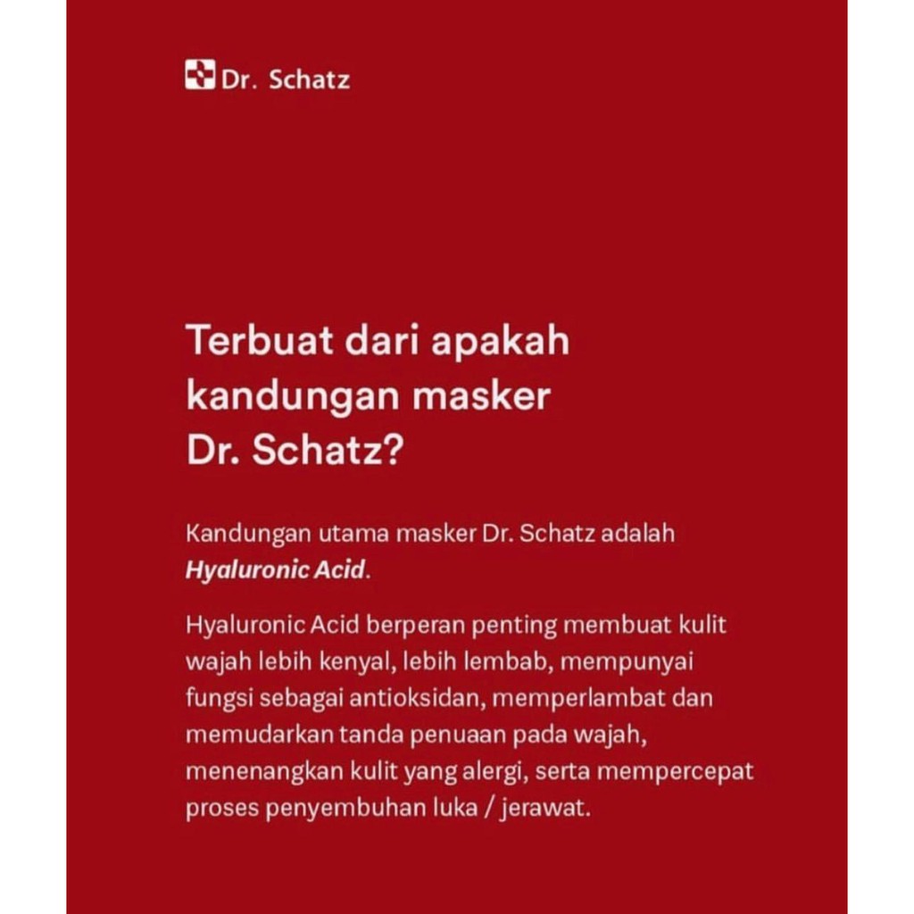 Dr. Schatz STEM CELL ORIGINAL MASKER WAJAH STEM CELL ORIGINAL 100%