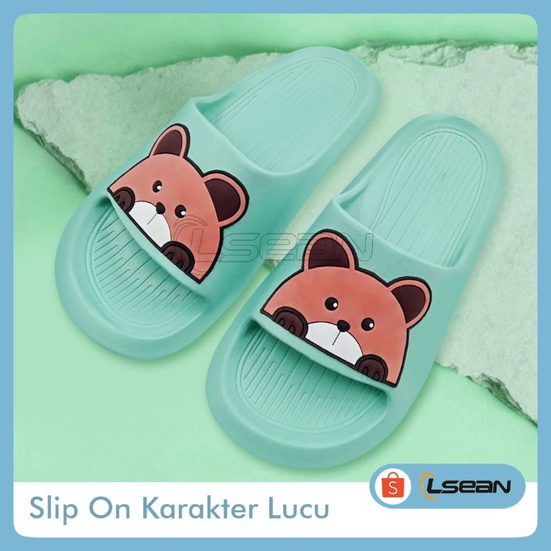 SANDAL SLIP ON KOREA KARAKTER LUCU|SANDAL 533D