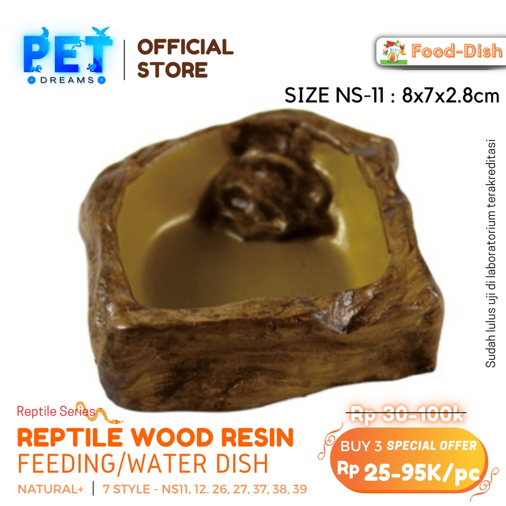 PROMO FEEDING DISH TEMPAT MAKAN MINUM WADAH REPTIL WATER DISH REPTILE NOMOY TORTO KURA SULCATA