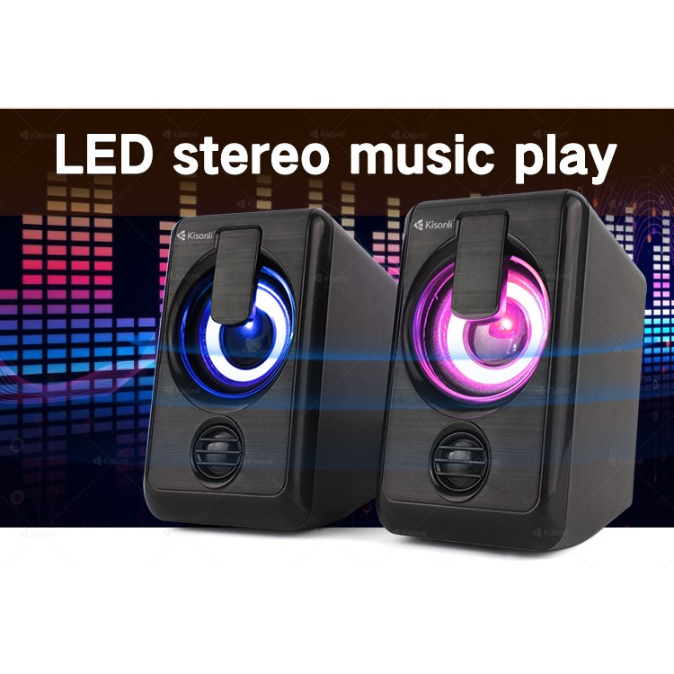 KISONLI – L1010 USB POWERED MINI COMPUTER SPEAKER WITH LED LIGHT