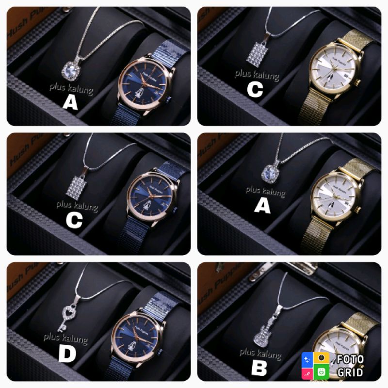 HK18~Jam Tangan Wanita Tali Pasir magnet Free Kalung