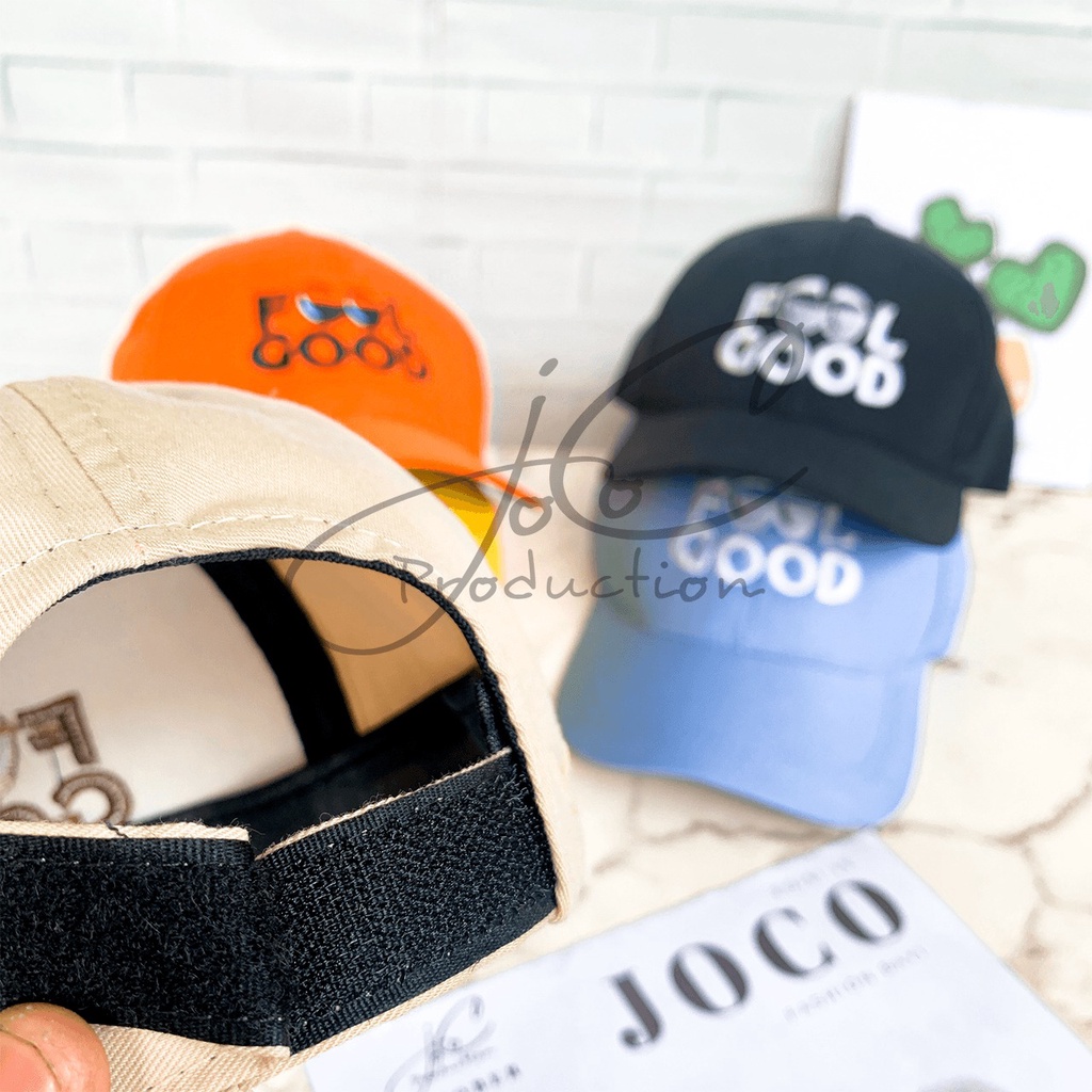 PHILEO | TOPI ANAK FASHION HAT TOPI MOTIF LUCU BORDIR UNISEX TOPI MOTIF FEEL GOOD-2