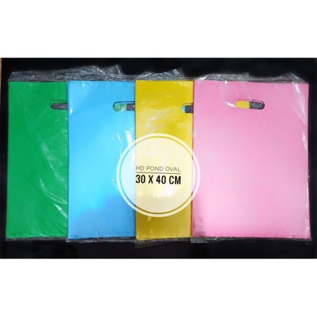 (ISI 50) KANTONG PLASTIK ONLINE SHOP OLSHOP 30x40 cm / PLASTIK PACKING OLSHOP HD POND OVAL WARNA