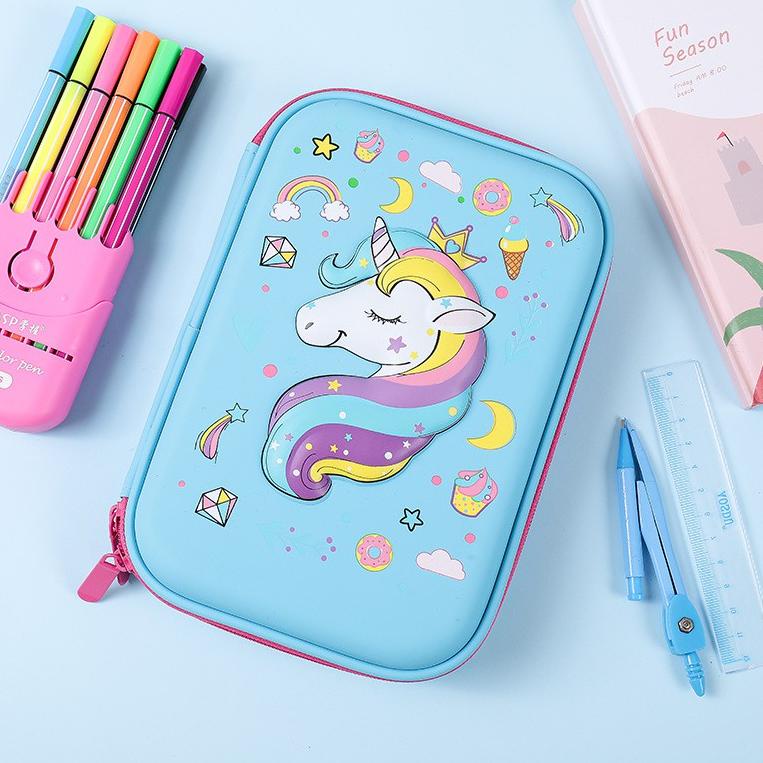 

[KODE BARANG B202] Tempat pensil unicorn kotak pensil pensil case hardtop 3D unicorn lucu