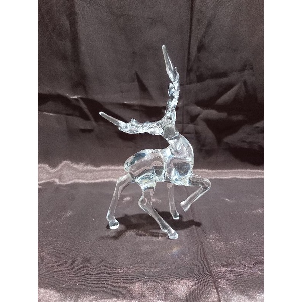 Pajangan Patung Rusa Plastik Bening