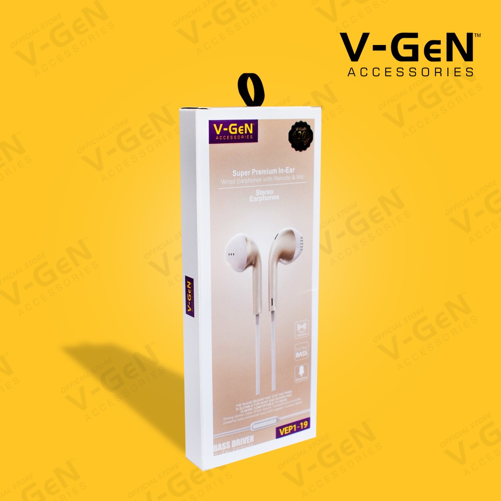 Headset Murah V-GeN VEP1-19 Wired Handsfree Earphone Headset Stereo Sound