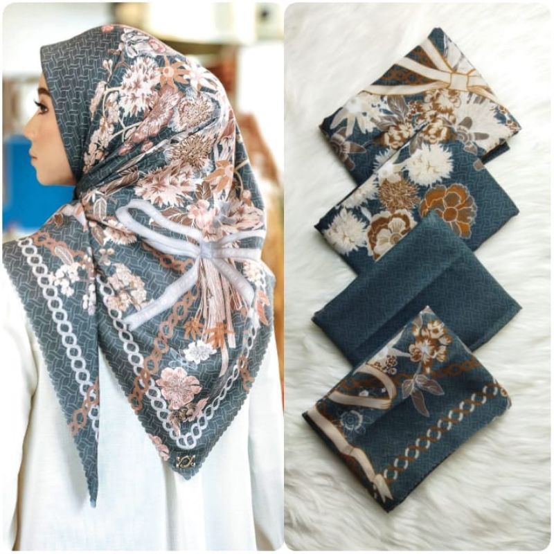 HIJAB SEGI EMPAT LASERCUT MOTIF KORAN ARAB